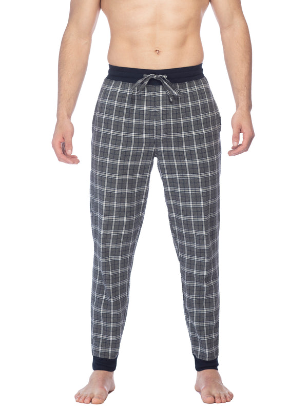 Flannel náttbuxur m/ stroffi gráar