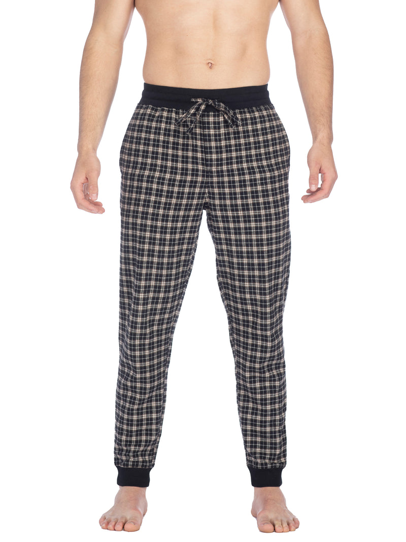 Flannel náttbuxur m/ stroffi köflóttar