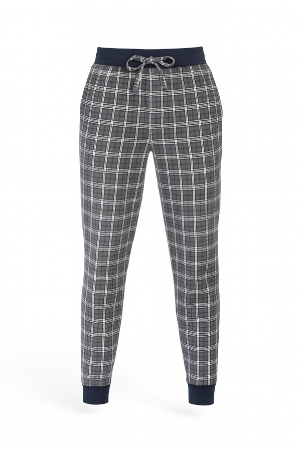 Flannel náttbuxur m/ stroffi gráar